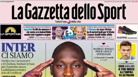 L’apertura odierna de La Gazzetta dello Sport sul mercato dell’Inter: “Arriva Lukaku”