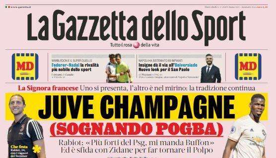 Gazzetta dello Sport in apertura: "Juve champagne"