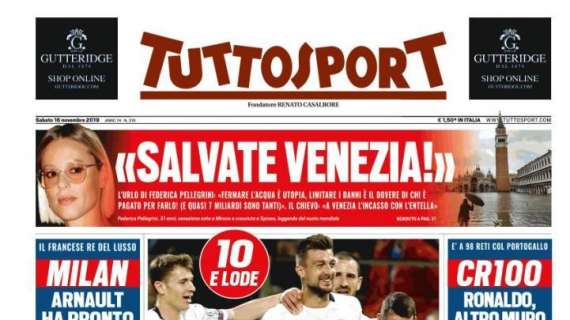 Tuttosport in apertura sull'Italia: "Storico! 10 e lode"
