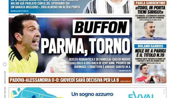 L'apertura di Tuttosport - "Buffon: 'Parma, torno'"