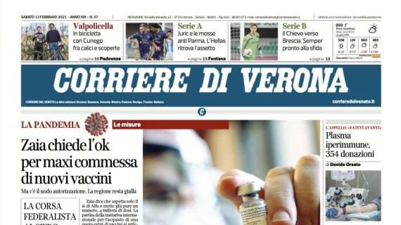 Corriere di Verona: "Juric e le mosse anti Parma. L'Hellas ritrova l'assetto"