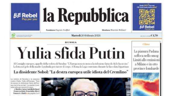 Repubblica in prima pagina: "Napoli, fuori due. Salta anche Mazzarri, arriva Calzona"
