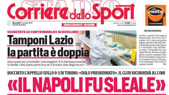L'apertura del Corriere dello Sport: "Il Napoli fu sleale"
