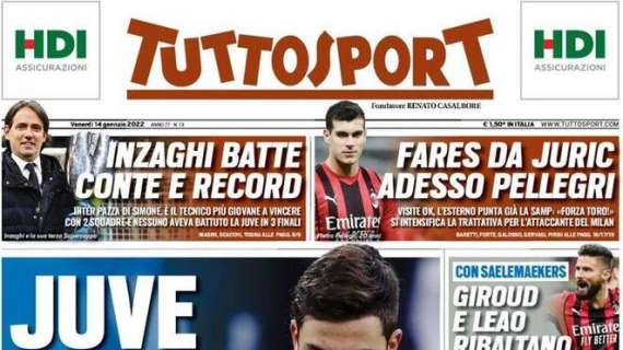 L'apertura di Tuttosport: "Juve-Dybala, che gelo!"