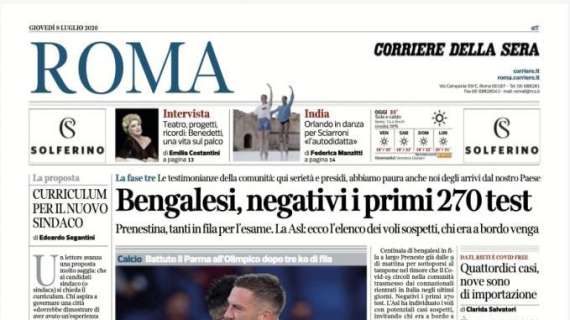 Corriere di Roma: "Roma, scatto d'orgoglio con Mkhitaryan e Veretout"