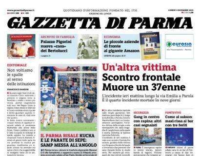 Gazzetta di Parma: "Il Parma risale. Samp messa all'angolo"