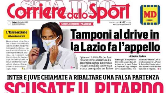 L'apertura del Corriere dello Sport su Inter e Juve: "Scusate il ritardo"