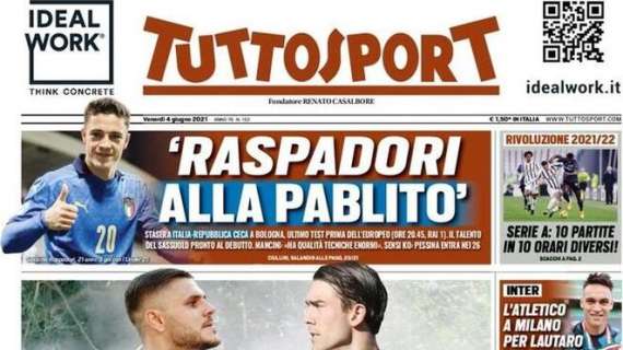 L'apertura di Tuttosport: "Icardi-Vlahovic, duello Juve". Oggi nuovo summit con Allegri