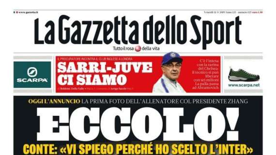 La Gazzetta dello Sport apre su Conte all'Inter: "Eccolo!"