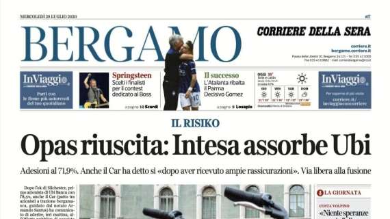 Corriere di Bergamo: "L'Atalanta ribalta il Parma. Decisivo Gomez"