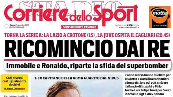 L'apertura del Corriere dello Sport su Immobile e Ronaldo: "Ricomincio dai re"