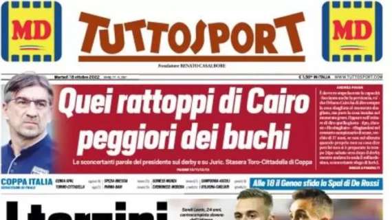 Tuttosport apre con le strategie di mercato della Juve: "I terzini a gennaio, poi Lovric"