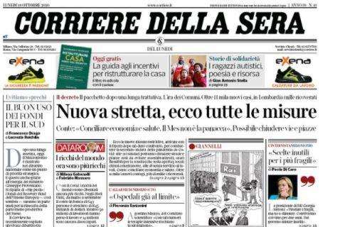 L'apertura del Corriere della Sera: "Nuova stretta, ecco tutte le misure"