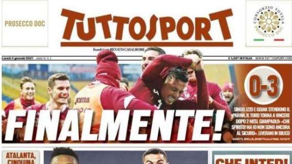 L'apertura di Tuttosport sul Torino: "Finalmente!"