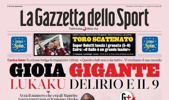 L'apertura de La Gazzetta dello Sport sull'Inter: "Gioia gigante"