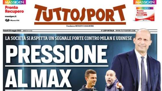 Tuttosport in prima pagina: "Pressione al Max, la Juve si aspetta un segnale dalla squadra"