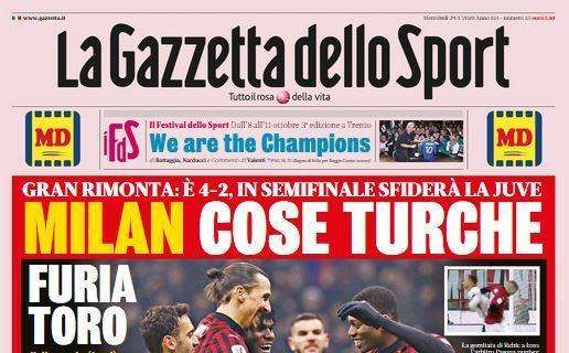 La Gazzetta dello Sport: "Milan, cose turche"