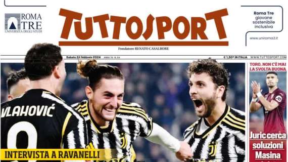 Tuttosport apre con l'intervista all'ex bianconero Ravanelli: "Juve, fuori il carattere"