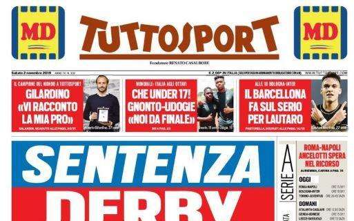 L'apertura di Tuttosport su Torino-Juventus: "Sentenza derby"