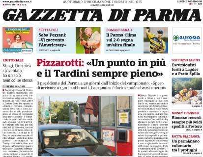 Gazzetta di Parma: "Pizzarotti: un punto in più e Tardini sempre pieno"