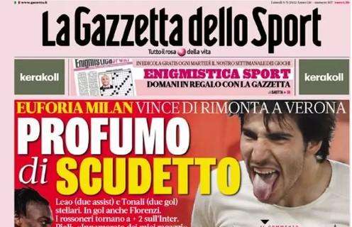 La Gazzetta dello Sport sul Milan: "Profumo di scudetto"