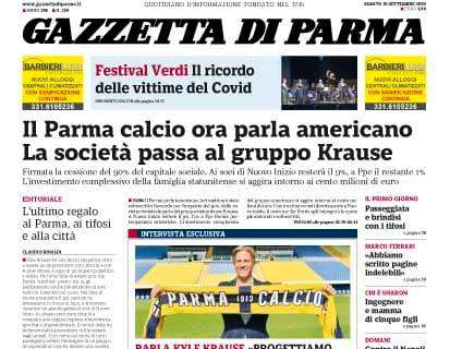 Gazzetta di Parma: "Il Parma Calcio ora parla americano. La società passa al gruppo Krause"