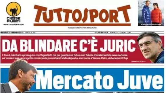 Tuttosport in prima pagina: "Mercato Juve. Cambia tutto"