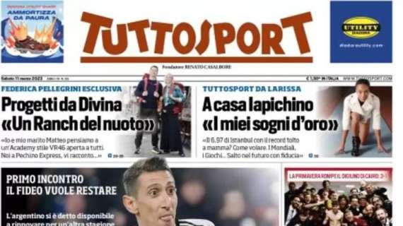 L'apertura di Tuttosport: "Juve-Di Maria, si tratta", primo incontro per il rinnovo