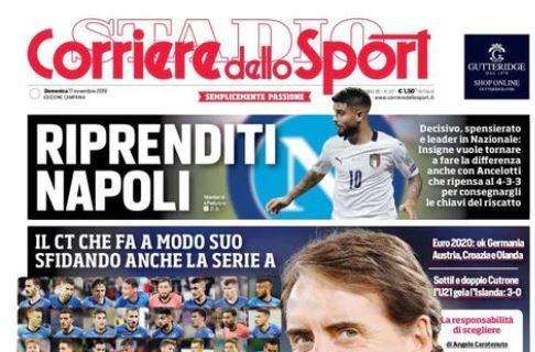 L'apertura del Corriere dello Sport: "Il coraggio del Mancio"