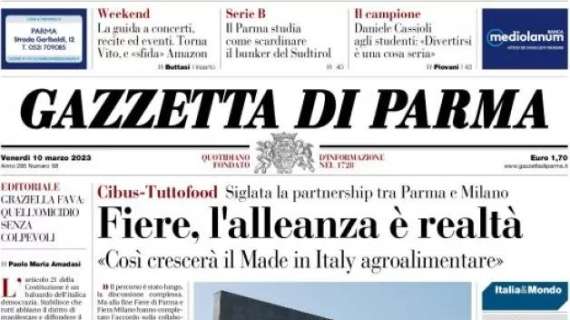 La Gazzetta di Parma in apertura: "Il Parma studia come scardinare il bunker del Sudtirol"