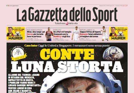 La Gazzetta dello Sport in prima: "Conte luna storta. Sarri luna piena"