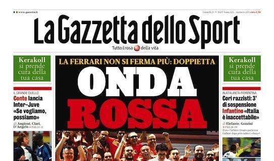 La Gazzetta dello Sport in apertura: "Conte lancia Inter-Juve"