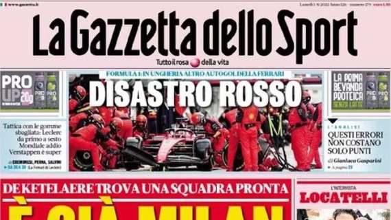 L’apertura de La Gazzetta dello Sport: “De Ketelaere trova una squadra pronta: è già Milan”