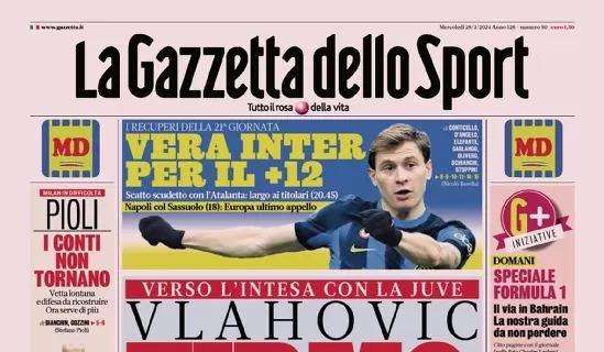 La prima pagina de La Gazzetta dello Sport oggi apre con Vlahovic: "Firmo qui"