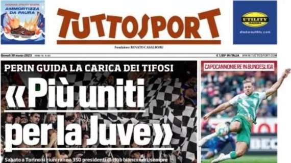 Tuttosport con le parole di Perin: "Più uniti per la Juventus"