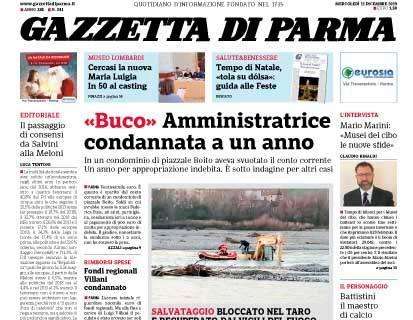 Gazzetta di Parma: "Tra Parma e Napoli 6 chilometri di differenza"