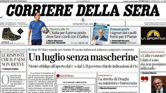 Corriere della Sera: "L'Italia per il primo posto deve fare i conti con il Galles"