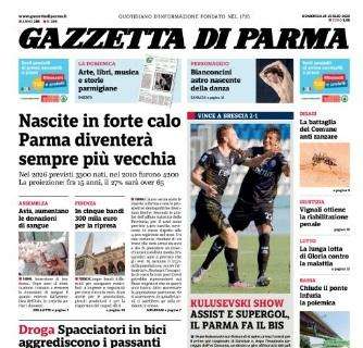 Gazzetta di Parma: "Kulusevski show. Assist e supergol, il Parma fa il bis"