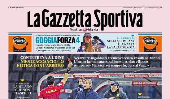 L'apertura della Gazzetta dello Sport: "L'Inter vede rosso"