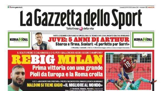 La Gazzetta dello Sport su Parma-Inter: "RibaltInter"