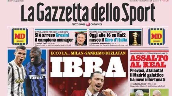 L'apertura de La Gazzetta dello Sport su Ibrahimovic: "Occhio alla stecca"