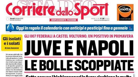 Corriere dello Sport: "Juve e Napoli: le bolle scoppiate"