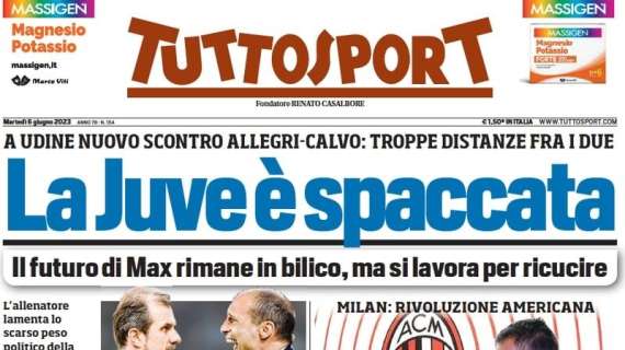 Tuttosport su Allegri-Calvo: "La Juventus è spaccata"