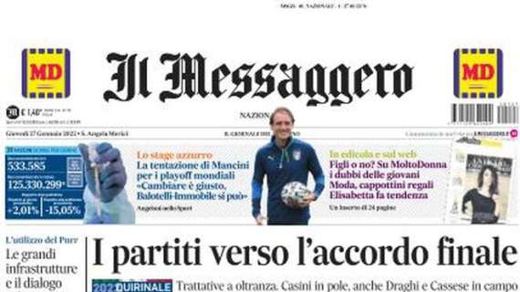 Il Messaggero: “Tentazione Mancini per i playoff mondiali: Balotelli-Immobile si può”