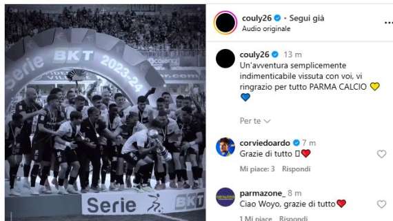 Coulibaly saluta Parma: "Un'avventura semplicemente indimenticabile". Lo aspetta il Leicester