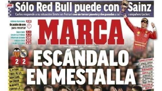 Polemiche sull'arbitraggio in Spagna, Marca titola: "Scandalo al Mestalla"