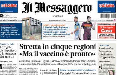 Il Messaggero: "Il derby lo giocano le Asl: bloccati nazionali romanisti e non laziali"