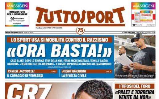 L'apertura di Tuttosport, parla Cristiano Ronaldo: "Juve, vinciamo tutto!"