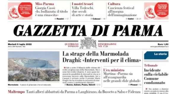 L'apertura della Gazzetta di Parma : "Parma al lavoro, primo allenamento"