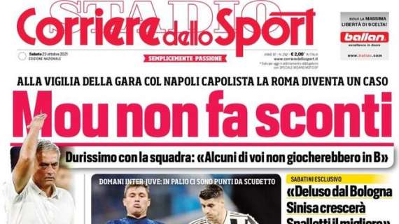 Corriere dello Sport sulla Roma: "Mou non fa sconti"